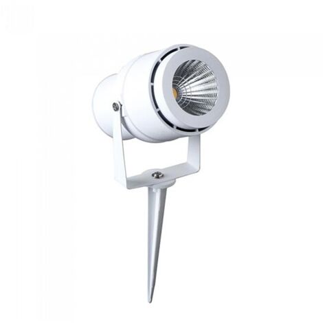 V-TAC VT-857-W-N Picchetto giardino led cob 12W 970LM 20° orientabile corpo bianco IP65 luce bianco naturale 4000K - SKU 217548