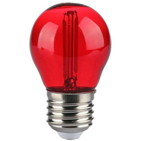 V-TAC VT-2132 Lampadina led rossa lampada 2W E27 G45 filamento vetro colorato red rosso- SKU 217413