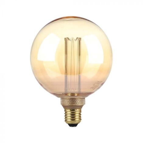 V-TAC Lampadina LED Attacco E27 da 4W G125 Filamento Ambrato Bianco Caldo