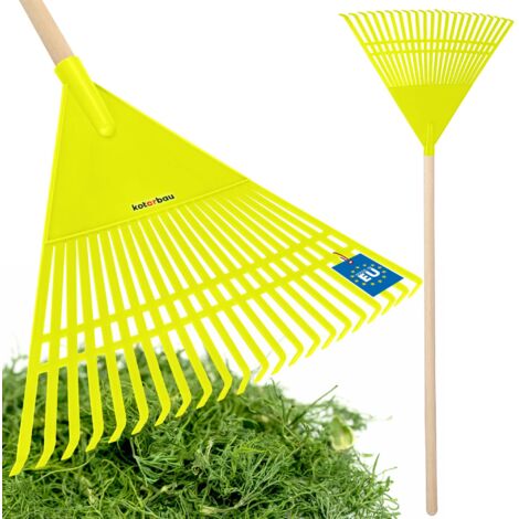 KOTARBAU® Rateau à Feuilles - Plastique - 55 cm - Sureau - avec Manche - Râteau Jardin - Balai à Gazon - Ramasse Feuilles - Léger - Résistant - Entretien Jardin
