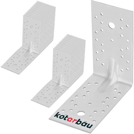 KOTARBAU® 25 Pièces Équerre De Fixation - Acier Galvanisé - 150 x 150 x 80 mm - Argent - Renfort D'Angle Métal - Équerre de Fixation Renforcée - 90 Degrés