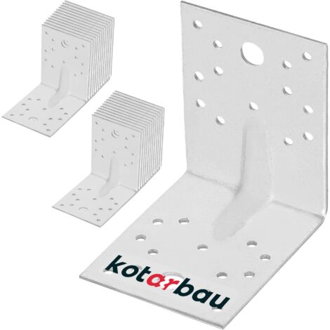 KOTARBAU® 25 Pièces Équerre De Fixation - Acier Galvanisé - 100 x 100 x 80 mm - Argent - Renfort D'Angle Métal - Équerre de Fixation Renforcée - 90 Degrés (1/5)