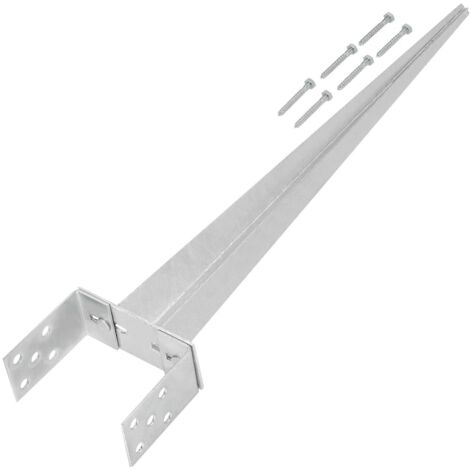 KOTARBAU® Support de Poteau Réglable - 0-160 mm - Acier Galvanisé - 70 cm - Argent - Support Poteau a Enfoncer - Ancrage Balancoire - Ancre a Enfoncer - pour Poteaux Bois