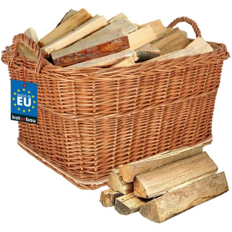 KOTARBAU® Panier Osier - 60 x 50 cm - Panier Buche Osier - avec Anse - de Rangement - Naturel - Couleur Naturelle (1/5)