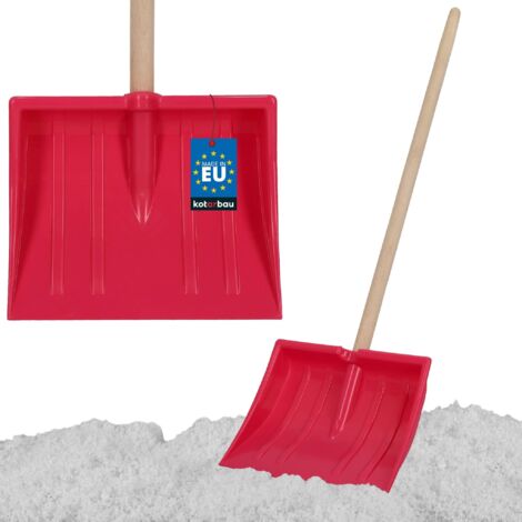KOTARBAU® Pelle à Neige - plastique - 25x20 cm - Pelle Enfant - avec Manche en Bois - Ergonomique - Légère - Rose Naturel