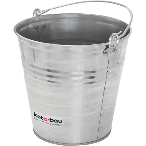 KOTARBAU® Seau à Cendre - Seau De Maçon - Acier Galvanisé - 7 L - Argent - pour le Jardinage - Résistant à la Rouille - Polyvalent