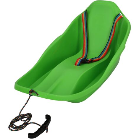 KOTARBAU® Luge Enfant - Plastique - 72x37x32 cm - Vert - Sled - Traineau Enfant - Luge - Traineau a Neige - avec Dossier et Ceinture - avec Corde pour Tirer Dans la Neige (1/5)