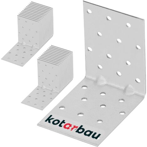 KOTARBAU® 25 Pièces Équerre De Fixation - Acier Galvanisé - 80 x 80 x 60 mm - Argent - Renfort D'Angle Métal - Équerre de Fixation Renforcée - 90 Degrés (1/5)