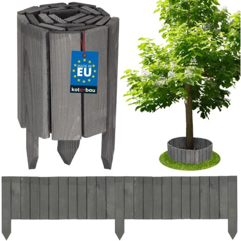 KOTARBAU® Bordure Jardin Exterieur Bois - 110 x 20 cm - Cloture Bois Jardin - Antracite- Palissade Flexible - Décoration Jardin (1/5)