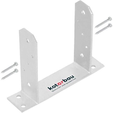 KOTARBAU® Support Poteau Bois - à Visser - TT - Acier Galvanisé - 160 mm - Argent - Pied de Poteau - Fixation Robuste - Embase