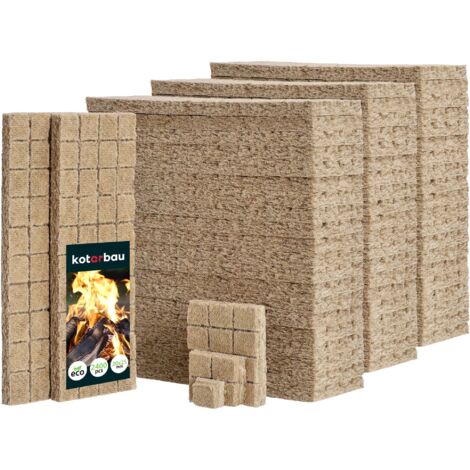 KOTARBAU® Lot De 2400 Pièces Allume Feu Cube - Laine De Bois - 25 x 8 x 13 cm - Naturel - Allume Feu Barbecue - Cheminée Four Bois (1/5)