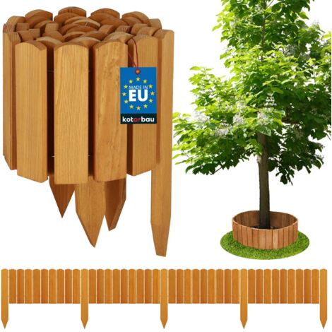 KOTARBAU® Bordure Jardin Exterieur Bois - 200 x 20 cm - Cloture Bois Jardin - Chêne - Palissade Flexible - Décoration Jardin