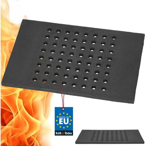 KOTARBAU® Grille Cheminée - Fonte - 38 x 26 cm - Noir - Grille De Décendrage - Robuste - Résistante à la Chaleur - Facile à Nettoyer