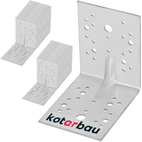 KOTARBAU® 25 Pièces Équerre De Fixation - Acier Galvanisé - 130 x 130 x 100 mm - Argent - Renfort D'Angle Métal - Équerre de Fixation Renforcée - 90 Degrés (1/5)
