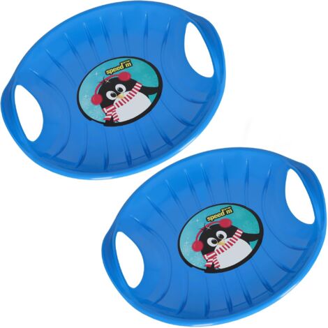 KOTARBAU® 2 pièces Luge - PVC - 60 cm - Luge Enfant - Bleu - Sled - Poignées Ergonomiques - et Adulte - Traineau à Neige - Résistant - Facile à Transporter (1/5)