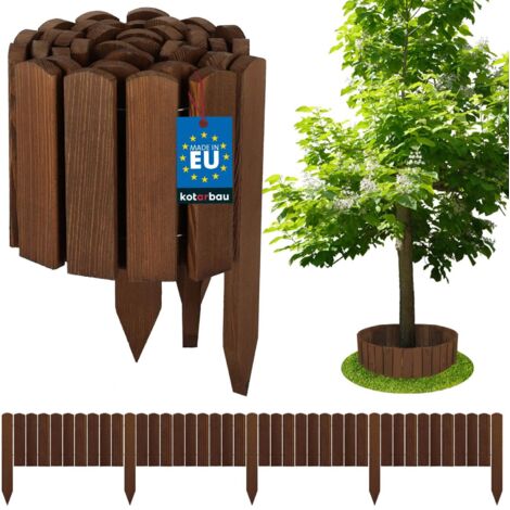 KOTARBAU® Bordure Jardin Exterieur Bois - 200 x 20 cm - Cloture Bois Jardin - Brun - Palissade Flexible - Décoration Jardin (1/5)