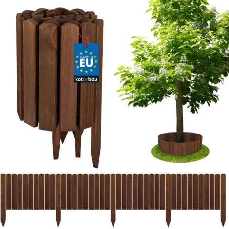 KOTARBAU® Bordure Jardin Exterieur Bois - 200 x 30 cm - Cloture Bois Jardin - Brun - Palissade Flexible - Décoration Jardin