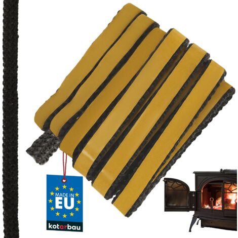 KOTARBAU® Joint Insert Cheminée - Joint Poêle À Bois - 15 x 3 mm - Fibre de Verre - 2,5 m - Noir - Résistant à la Chaleur - Autocollant (1/5)