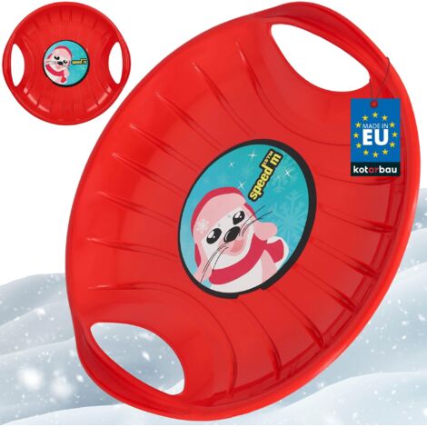 KOTARBAU® Luge - PVC - 60 cm - Luge Enfant - Rouge - Sled - Poignées Ergonomiques -  et Adulte - Traineau à Neige - Résistant - Facile à Transporter (1/5)