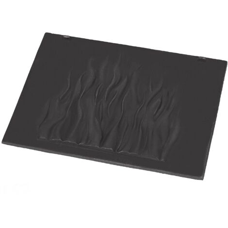 KOTARBAU® Plaque Fonte Pour Cheminée - 46 x 35 cm - Anthracite - Décorative - Plaque Fonte pour Insert Cheminée - Résistante à la Chaleur - Motif Flammes