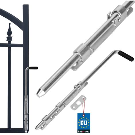 KOTARBAU® Verrou Porte Exterieur - 42 cm - Étroit - Argent - Verrou Baionnette - en Acier Zingué - Targette - Loquet de Portail - Targette de Portail (1/5)