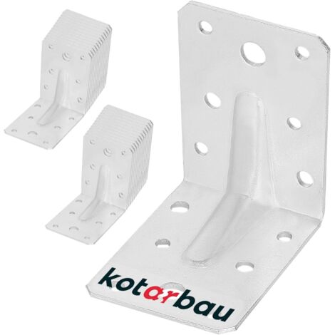 Kotarbau – Connecteur d'angle 75 x 75 x 55 mm – Équerre perforée galvanisée pour bois – Lot de 25 pièces – Résistance à la corrosion