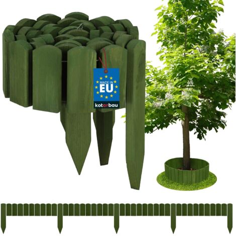 KOTARBAU® Bordure Jardin Exterieur Bois - 200 x 10 cm - Cloture Bois Jardin - Vert - Palissade Flexible - Décoration Jardin (1/5)