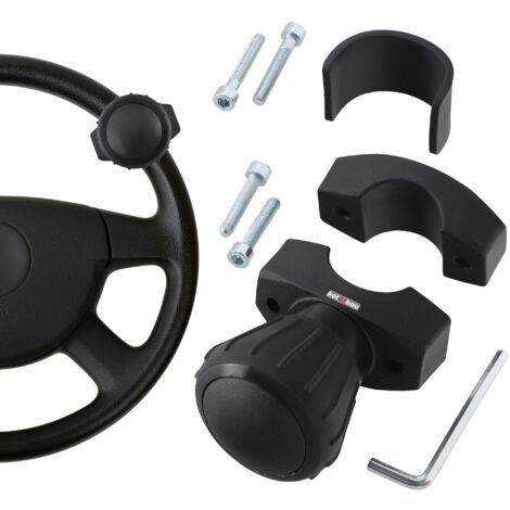 KOTARBAU® Boule Volant - Boule de Volant Camion - Aluminium - ⌀ 5,2 cm - Noir - Poignée Volant Amovible - 9 cm - Accessoire Tracteur - Ergonomique - Durable (1/5)