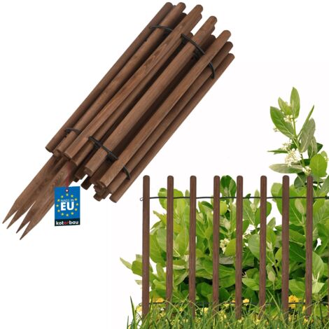 KOTARBAU® Bordure Jardin Exterieur Bois - 230 x 80 cm - Cloture Bois Jardin - Brun - Palissade Flexible - Décoration Jardin
