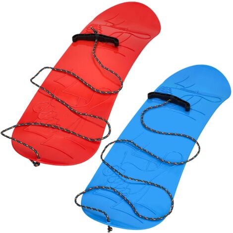 KOTARBAU® 2 pièces Snowboard Enfant - PVC - 68x20 cm - Bleu & Rouge - avec Corde - Luge à Neige - Traineau a Neige - Luge Enfant - Résistant Léger - Snowboard Sans Fixation (1/5)