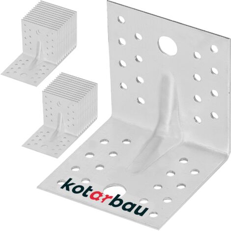 KOTARBAU® 25 Pièces Équerre De Fixation - Acier Galvanisé - 80 x 80 x 80 mm - Argent - Renfort D'Angle Métal - Équerre de Fixation Renforcée - 90 Degrés (1/5)