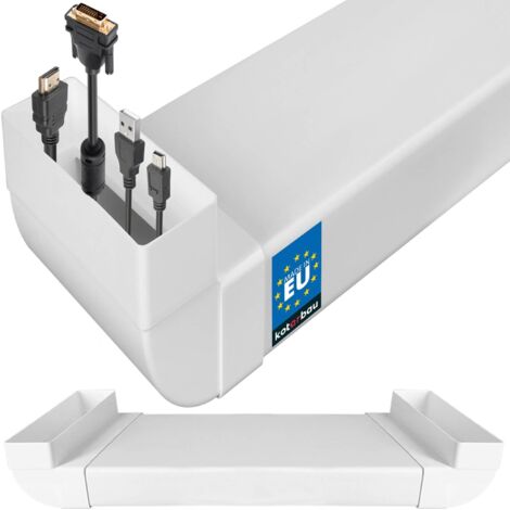 KOTARBAU® Cache Cable - Goulotte Passe Cable - PVC - 204 x 60 mm - 63 cm - Blanc - Mural - Goulotte Electrique - Cache Fil Electrique - Installation Facile (1/5)
