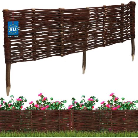KOTARBAU® Clôture Bois  - Bordure Jardin Extérieur - 100 x 30 cm - Bordure de Jardin en Osier à Planter - Marron - Cloture en Osier - Décoration Extérieure (1/5)
