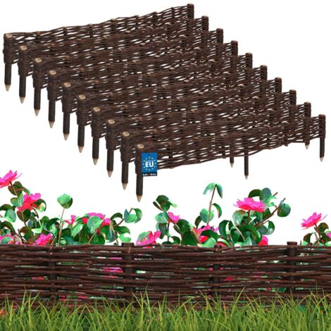KOTARBAU® Lot de 10 Clôture Bois - Bordure Jardin Extérieur - 110 x 10 cm - Bordure de Jardin en Osier à Planter - Marron - Cloture en Osier - Décoration Extérieure (1/5)