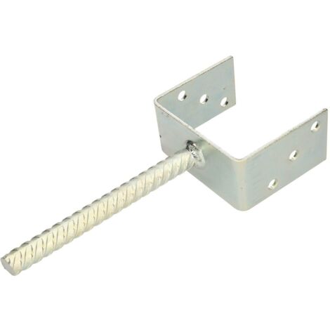 KOTARBAU® Support Poteau à Sceller - Acier Galvanisé - 121 mm - Argent - Pied de Poteau Bois - avec Ancrage Béton - Embase Robuste pour Clôture Jardin Terrasse (1/5)