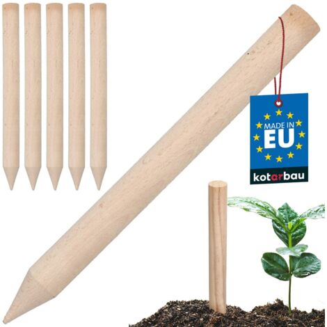 KOTARBAU® Lot de 5 Tuteur Plante - Tuteur Tomate - Bois de Hêtre - 30 cm - Naturel - Piquet Bois - Anglé - Piquets de Jardin - Tuteurs pour Plantes