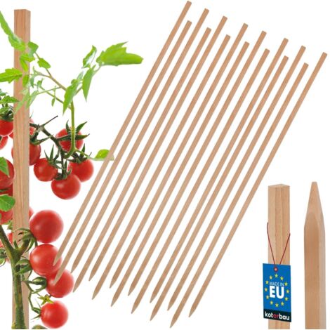 KOTARBAU® 15 Pièces Tuteur Tomate - Bois de Hêtre - 120 cm - Naturel - Tuteur Plante - Piquet de Jardin - Poteau Bois - Piquet Tomate - Support Plante Grimpante