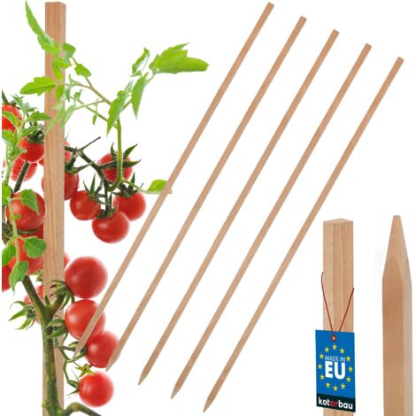 KOTARBAU® 5 Pièces Tuteur Tomate - Bois de Hêtre - 150 cm - Naturel - Tuteur Plante - Piquet de Jardin - Poteau Bois - Piquet Tomate - Support Plante Grimpante