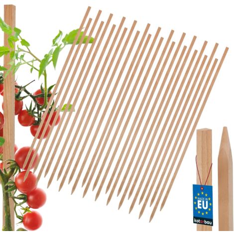 KOTARBAU® 25 Pièces Tuteur Tomate - Bois de Hêtre - 120 cm - Naturel - Tuteur Plante - Piquet de Jardin - Poteau Bois - Piquet Tomate - Support Plante Grimpante
