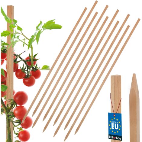 KOTARBAU® 10 Pièces Tuteur Tomate - Bois de Hêtre - 150 cm - Naturel - Tuteur Plante - Piquet de Jardin - Poteau Bois - Piquet Tomate - Support Plante Grimpante