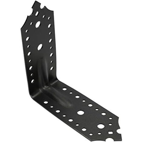KOTARBAU Connecteur d'angle 165x165x65mm avec nervure équerre perforée renforcée équerre de fixation assemblage bois revêtement en poudre couleur noire décoratif