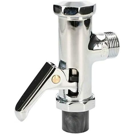 Kotarbau – Robinet de chasse d'eau pour WC – Chromé et inoxydable – 3/4 de pouce – Avec levier de chasse d'eau – Déclenchement Mécanique – Avec bouton économie d'eau – Montage facile