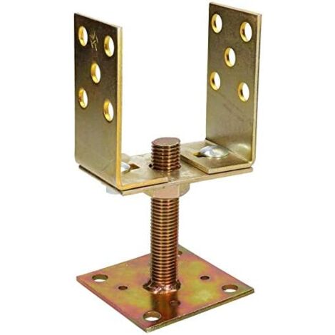 Kotarbau – Support de poteau à visser forme U 80-120 mm – Acier galvanisé à chaud – Hauteur réglable 27-110 mm – Installation rapide pour abris et clôtures