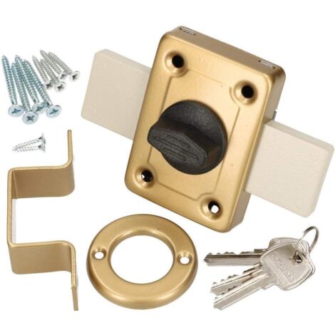 Kotarbu Serrure à visser 140 mm Serrure à serrure de porte Serrure de porte Serrure de garage Doré (1/3)