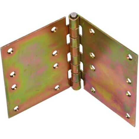 KOTARBAU Charnière de porte 100 mm x 150 mm roulée galvanisée jaune à bords biseautés Charnière de meuble Charnière de porte Charnière de porte Charnière de coffre Charnière de placard 2 ailes