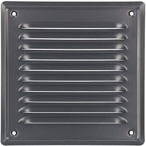 KOTARBAU Grille de Ventilation 165 x 165 mm Gris En Acier Galvanisé Grille D'aération avec Moustiquaire Résistante à la Corrosion