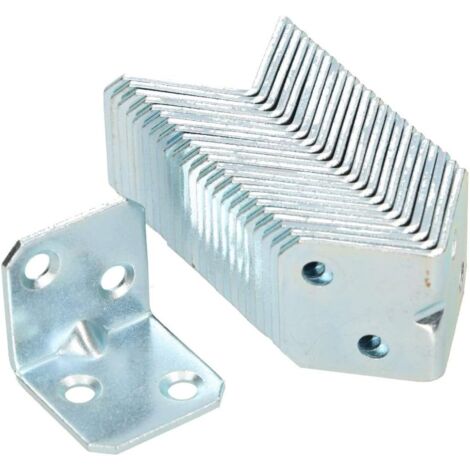 KOTARBAU Lot de 100 équerres de 25 x 25 mm - En acier galvanisé - Pour meubles - Pour charges lourdes