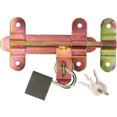KOTARBAU Verrou de porte 150 mm avec cadenas et verrou de porte galvanisé (1/5)