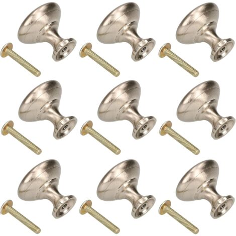 KOTARBAU Lot de 10 poignées de meuble Bouton De Meuble Argent Poignée En Métal Champignon Elégant Rond Pour Le Tiroir Commode Meubles Nécessaires Dans Votre Maison (1/5)