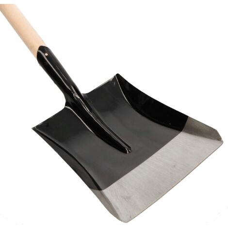 KOTARBAU Pelle à sable robuste de 295 x 245 mm pour le jardin avec manche de 38 mm de diamètre - Pelle en acier pour ramasser les aliments en vrac avec manche en bois